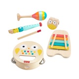 Fisher-Price Musik-Geschenkset mit Holzinstrumenten für Kleinkinder, Musikspielzeug 6 Teile