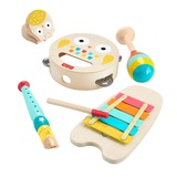 Fisher-Price Musik-Geschenkset mit Holzinstrumenten für Kleinkinder, Musikspielzeug 6 Teile