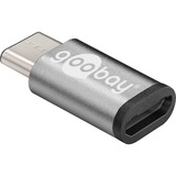 goobay USB 2.0 Adapter, USB-C Stecker > Micro-USB Buchse grau