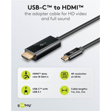 goobay USB Adapterkabel, USB-C Stecker > HDMI Stecker, 4K / 60Hz schwarz, 1 Meter