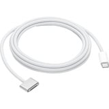 Apple USB 2.0 Ladekabel, USB-C Stecker > magnetischer MagSafe 3 Anschluss silber, 2 Meter, gesleevt, nur Ladefunktion