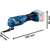 Bosch Professional Akku-Multi-Cutter GOP 18V-34 Solo Professional, 18Volt, Multifunktions-Werkzeug blau/schwarz, ohne Akku und Ladegerät, L-BOXX + Zubehör-Box