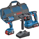 Bosch Professional Kombi-Set Akku-Bohrschrauber GSR 18V-45 + Akku-Bohrhammer GBH 18V-22 blau, 2x Li-Ionen Akku 4,0Ah, Werkzeugtasche