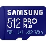 Samsung PRO Plus 512 GB SDXC (2023), Speicherkarte UHS-I U3, Class 10, V30, inkl. USB-Adapter