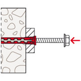 fischer Langschaftdübel HybridPower 10x90 T  rot/grau, 10 Stück