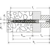 fischer Langschaftdübel SXRL 8x120 T hellgrau, 50 Stück, mit Schraube