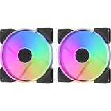 Fractal Design Prisma AL-18 ARGB PWM 2-Pack, Gehäuselüfter schwarz/weiß, 2er Pack, 180 mm