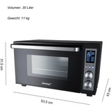 Steba Digitaler Grillbackofen KB E300, Mini-Backofen schwarz/silber