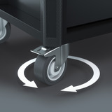 Wera 9701 Tool Rebel Werkstattwagen Stainless XXL 1, mit Bestückung, Werkzeugwagen schwarz, 188-teilig (Elektro / VDE), im exklusiven Tool Rebel Design