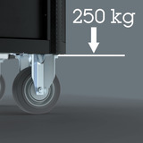 Wera 9701 Tool Rebel Werkstattwagen Stainless XXL 1, mit Bestückung, Werkzeugwagen schwarz, 188-teilig (Elektro / VDE), im exklusiven Tool Rebel Design