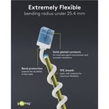 goobay Ultraflexibles Cat.6a Patchkabel slim, U/UTP weiß, 3 Meter, extrakurze Stecker