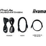 iiyama ProLite XUB2497HSN-B2, LED-Monitor 60.5 cm (23.8 Zoll), schwarz (matt), FullHD, IPS, USB-C, RJ-45, 100Hz Panel