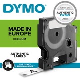 Dymo D1 ORIGINAL Hochleistungs-Schriftband Polyester, schwarz auf weiß, 12mm x 5,5m schwarz, S0718060