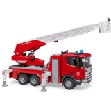 bruder Scania Super 560R Feuerwehr mit Drehleiter, Wasserpumpe, Light & Sound, Modellfahrzeug 