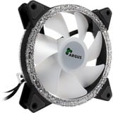 Inter-Tech Argus RS-07 RGB Set120x120x25, Gehäuselüfter schwarz, 3er Set inkl. Fernbedienung, 120 mm