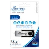 MediaRange Flexi-Drive 8 GB, USB-Stick schwarz/silber, USB-A 2.0, Ohne Logo