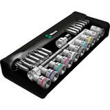 Wera 8100 SC 10 Zyklop Speed-Knarrensatz, zöllig, 28‑teilig, Werkzeug-Set schwarz/grün, 1/2", Knarre mit Durchsteckvierkant