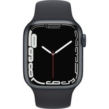 Apple Watch Series 7, Smartwatch schwarz/schwarz, 41 mm, Sportarmband, Aluminium-Gehäuse, LTE