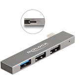 DeLOCK 3 Port Slim USB Hub mit USB Type-C silber