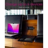 ICY BOX 4-Port GaN Steckerladegerät IB-PS104-PD, USB-A + 3x USB-C schwarz, PD 3.0 100W + QC 3.0 18W