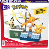 Mattel MEGA Pokémon Pikachu Evolution Set, Konstruktionsspielzeug mit 3 Actionfiguren, 159 Teile