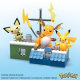 Mattel MEGA Pokémon Pikachu Evolution Set, Konstruktionsspielzeug mit 3 Actionfiguren, 159 Teile