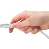 goobay Ethernet-Kabel USB-C 3.2 Gen2 Stecker > RJ-45 Stecker, LAN-Adapter weiß, 1 Meter, geflochtener Textilmantel