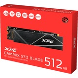 ADATA XPG GAMMIX S70 BLADE 512 GB, SSD schwarz, PCIe 4.0 x4, NVMe 1.4, M.2 2280