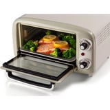 Ariete Mini-Backofen Vintage Beige weiß/hellgrün, 800 Watt, 10 Liter