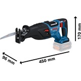 Bosch Professional PRO Akku-Säbelsäge BITURBO GSA 18V-28 Professional solo blau/schwarz, ohne Akku und Ladegerät, in L-BOXX