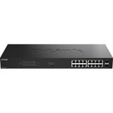 D-Link DGS-1018P, Switch schwarz, 240W PoE Budget