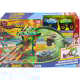 Hot Wheels Monster Trucks Sharks vs. Dinos Drachenzerstörungs-Spielset, Rennbahn 