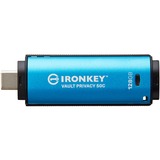 Kingston IronKey Vault Privacy 50 128 GB, USB-Stick hellblau/schwarz, USB-C 3.2 Gen 1