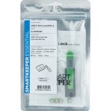 SMARTKEEPER ESSENTIAL USB-C Port Lock (CL04) + Lock Key Mini (U04), Einsteckschloss Farbcode Grün, 4 Stück + 1 Schlüssel