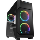 Sharkoon V1000 RGB, Tower-Gehäuse schwarz, Seitenteil aus gehärtetem Glas