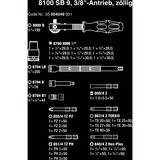 Wera 8100 SB 9 Zyklop Speed-Knarrensatz, zöllig, 3/8", Werkzeug-Set schwarz/grün, 29-teilig, Speed-Knarre mit schwenkbarem Kopf