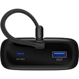 goobay Powerbank 20.000 mAh, integriertes USB-C Kabel 13cm, 30 Watt schwarz, 20 Ah, 1x USB-A, 2x USB-C, PD, QC