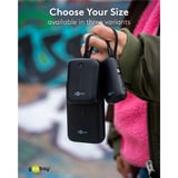 goobay Powerbank 20.000 mAh, integriertes USB-C Kabel 13cm, 30 Watt schwarz, 20 Ah, 1x USB-A, 2x USB-C, PD, QC