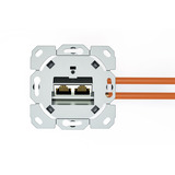Digitus CAT.6A Datenanschlussdose, Unterputz, geschirmt, 2x RJ-45 LSA weiß, Klasse EA, 8 Richtungen