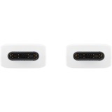 SAMSUNG USB 2.0 Kabel, USB-C Stecker > USB-C Stecker weiß, 1 Meter, PD, Laden mit bis zu 100 Watt