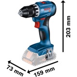 Bosch Professional Akku-Bohrschrauber GSR 18V-45 Professional solo, 18Volt blau/schwarz, ohne Akku und Ladegerät, in L-BOXX