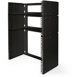 Digitus Patch-Halter zur Wandmontage, 483mm (19"), Halterung schwarz, 4 HE, tiefenverstellbar 250mm - 430mm