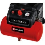 EINHELL Kompressor TC-AC 190/6/8 OF Set rot/schwarz, 1.200 Watt, Reifen-Füllgerät, Druckluftschlauch