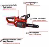 EINHELL Power X-Change Akku-Kettensäge GE-LC 18 Li Solo, 18Volt rot/schwarz, ohne Akku und Ladegerät