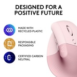 Logitech Lift, Maus rosa, Logi Bolt, Bluetooth, Windows/macOS/iPadOS