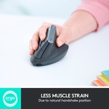 Logitech MX Vertical, Maus schwarz/silber, 2,4-GHz-Unifying, Bluetooth, kompatibel mit PC/Mac/iPadOS