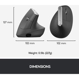 Logitech MX Vertical, Maus schwarz/silber, 2,4-GHz-Unifying, Bluetooth, kompatibel mit PC/Mac/iPadOS