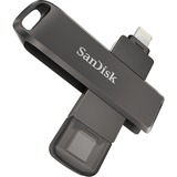 SanDisk iXpand Luxe 256 GB, USB-Stick schwarz, USB-C 3.2 Gen 1, Apple Lightning Connector