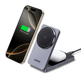 UGREEN W528 2-in-1 Magsafe Charger, Ladegerät grau