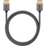 goobay Plus Slim High-Speed-HDMI-Kabel mit Ethernet, 4K @ 60Hz grau, 1 Meter